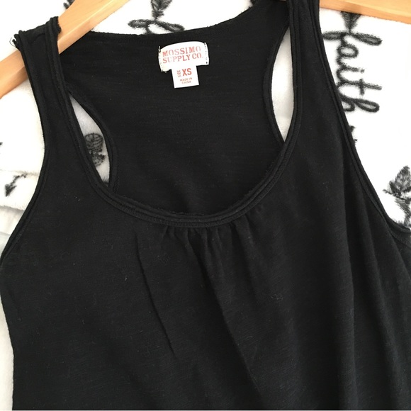 Mossimo Supply Co Black Tank Dress Gathered Front Racer Back XS 100% Cotton - Picture 2 of 7